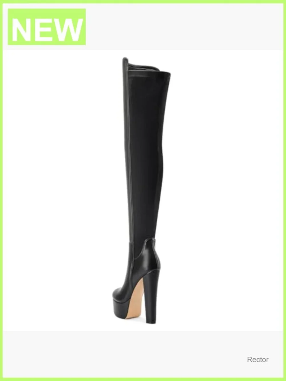 Thigh High Block Heel Over The Knee Boots Platform Chunky Heel 5.9 Inch Zip
